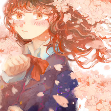 紺に花