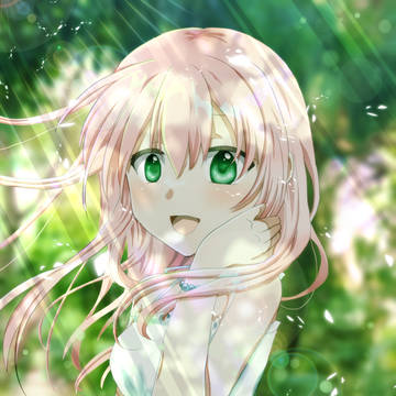 緑と木々と少女