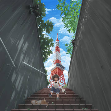 東京塔與樓梯
