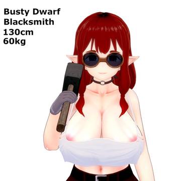 Busty Dwarf Blacksmith (concept)