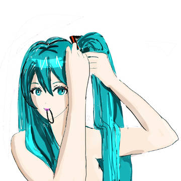 準備中の初音ミクさん