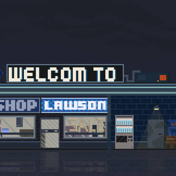 PIXEL ART NIGHT LAWSON SHOP