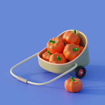 The car with pumpkins