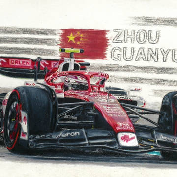 手绘周冠宇,赛季加油Zhou Guanyu hand paint