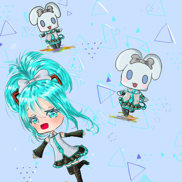 Hatsune Miku with bunny ears💙