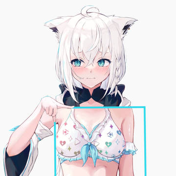 水着姿を恥ずかしがるフブキちゃん