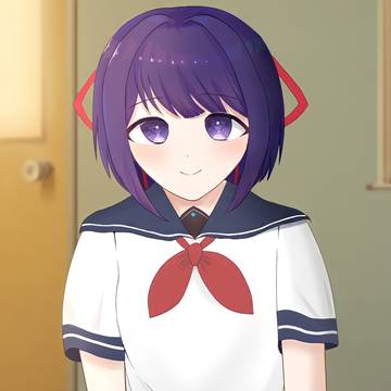 中学生の頃の制服を着てくれたしおちゃん