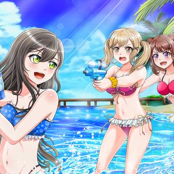 Playing on the beach