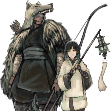獣皮の狩人、白衣の巫女