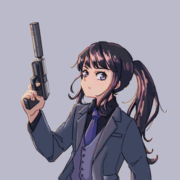 たきな, スーツ, 銃