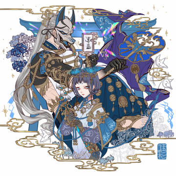 狐巫女と狐鬼