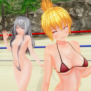 夏の風物詩、ビーチプロレス！ 鬼道さんVS夜凪さん、そして猫