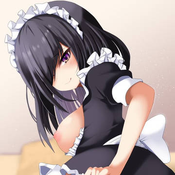 坊ちゃんをからかう黒髪メイドさん