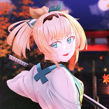 秋の神社と　いろは殿