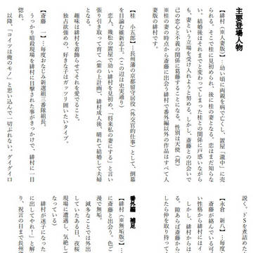 「愛し君へ」作中登場人物設定