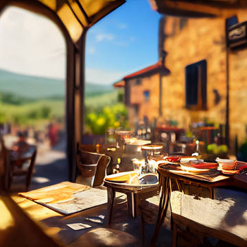 A cafe in Tuscany, variants