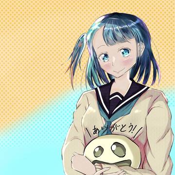 ソラちゃん 制服姿withモチ
