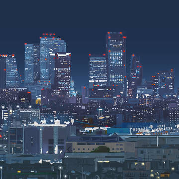 名古屋駅前高層ビル夜景