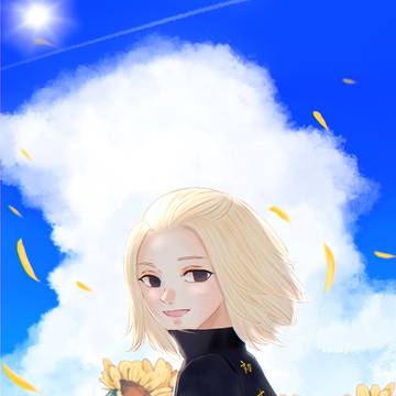 夏空とひまわり
