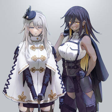 白髪レディと褐色ガード