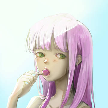 色黒ピンク少女