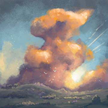 Glowing sunset clouds