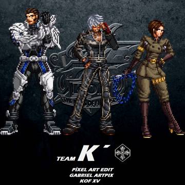 TEAM K' KOF XV Píxel Art.