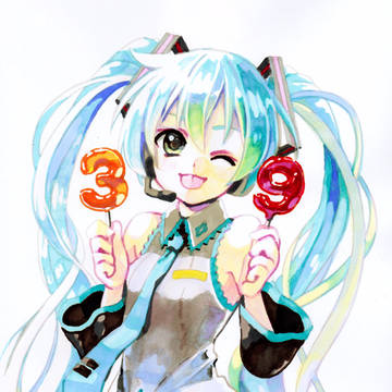 DAISOのアルコールマーカーで初音ミクを描いてみた