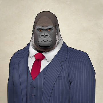 アメコミっぽいゴリラ社長