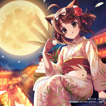 【ご依頼】杏仁ミルさんお月見ポストカード