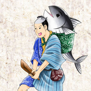 かつお武士　(背景あり)