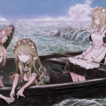 メイドさんと海遊び