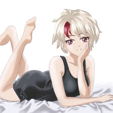 Towa in bed