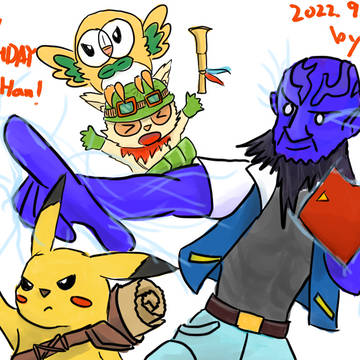 友人へのお誕生日祝絵