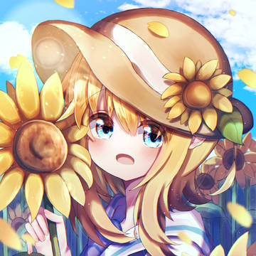 ひまわりとツーショット