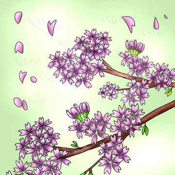 ヒラタネズミと桜の木