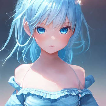 青髪の女の子。2022/09/24。