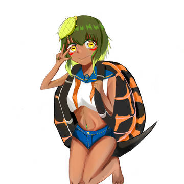 水棲、半水棲カメがモデルの女の子