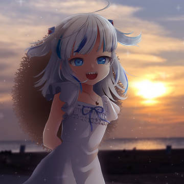 ぐらちゃんと浜辺で
