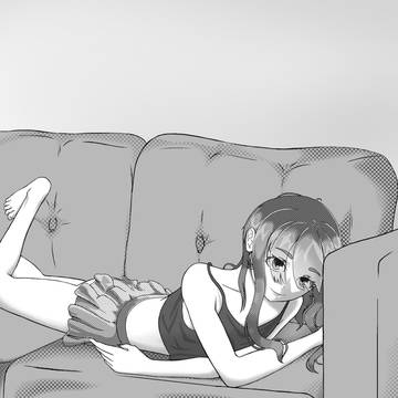 lying on the couch