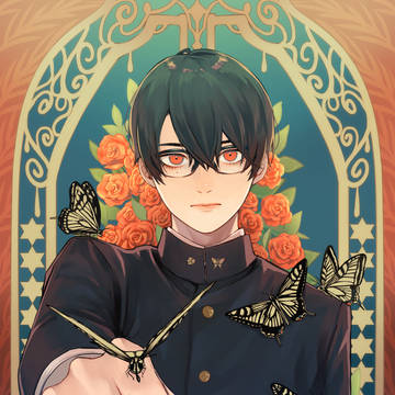 蝶と薔薇
