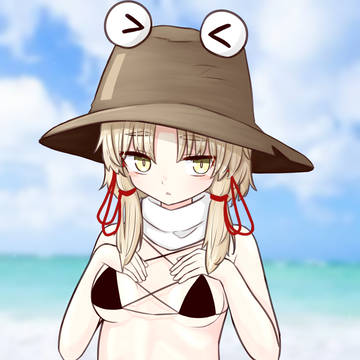諏訪子...黒ビキニ...