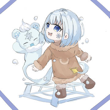 【創作】女の子と雪の精霊