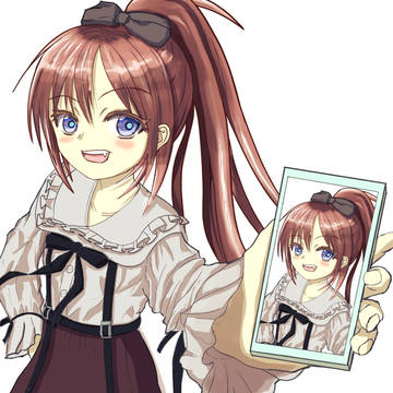 自撮りを渡す女の子