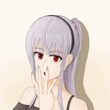 銀髪の子描いた(ヤニ吸うメイド)
