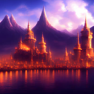 AI Art #15 "Fantasy City"
