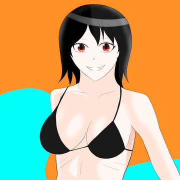 臍口女の水着姿