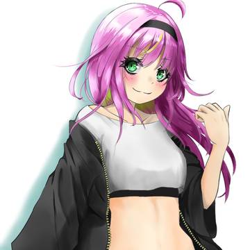 ピンク髪女の子