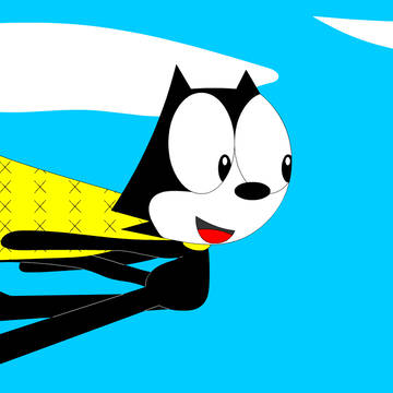 Gato felix voando