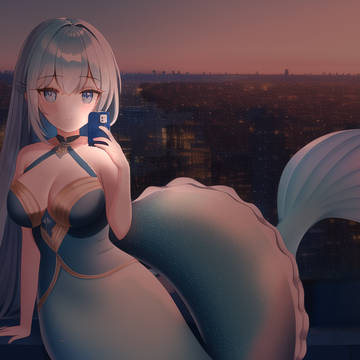 Ai mermaid in city